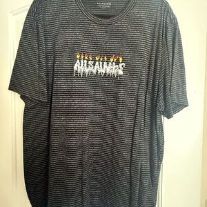 All Saints Charcoal Striped Tee